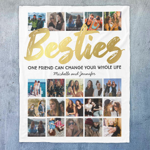 Couverture Polaire Collage photo Besties   Meilleurs amis