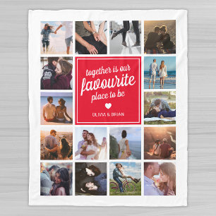 Couverture Polaire Collage photo Couple Together