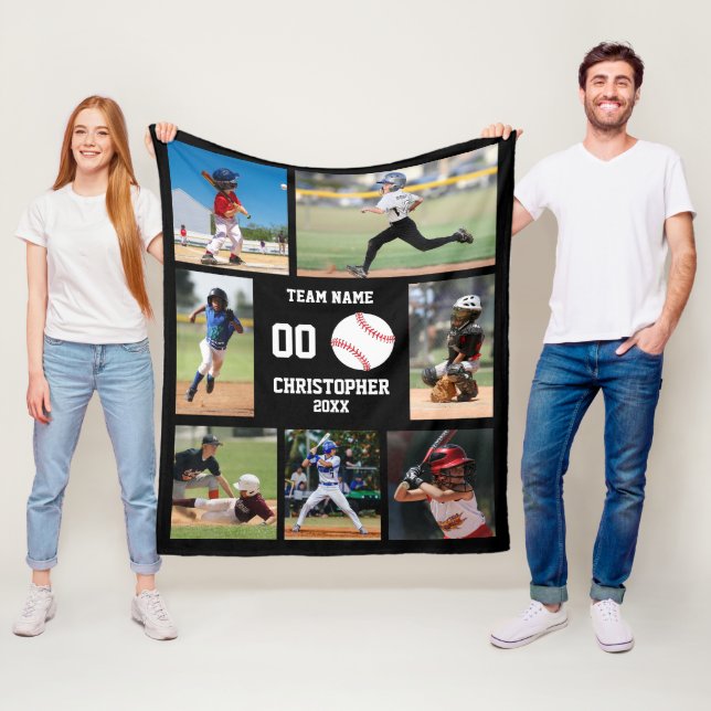 Couverture Polaire Collage photo de baseball (En situation)