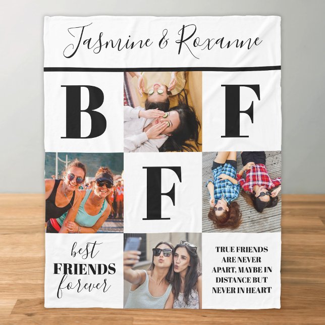 Couverture Polaire Collage photo de Besties BFF moderne (Créateur téléchargé)