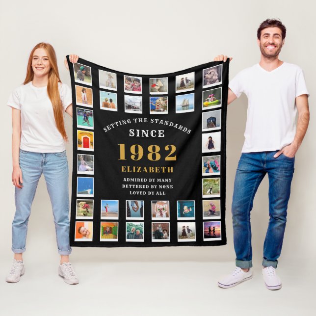 Couverture Polaire Collage photo de la famille du 40e anniversaire 32 (En situation)