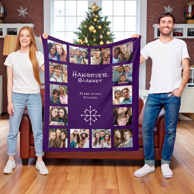 Couverture Polaire Collage photo de l'amitié Blanche polaire (Créateur téléchargé)