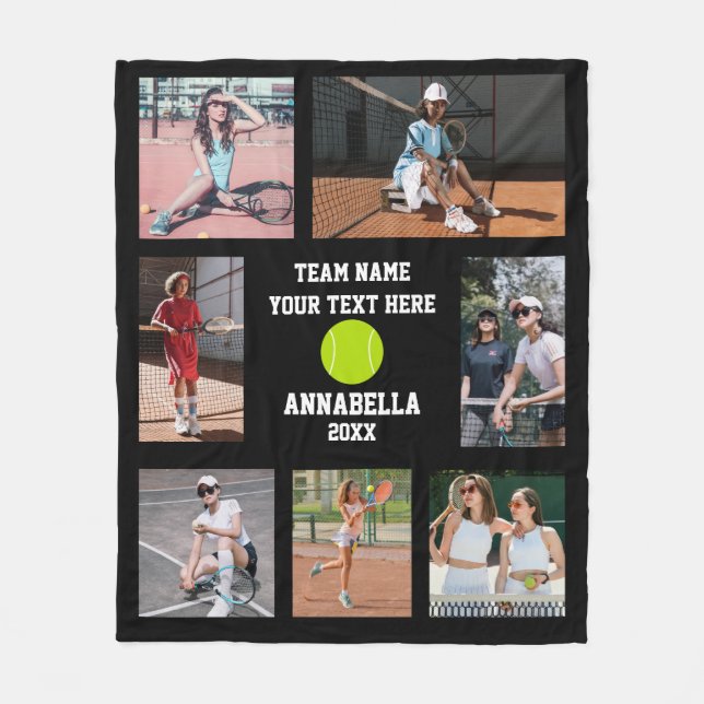 Couverture Polaire Collage photo de tennis (Devant)