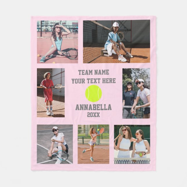 Couverture Polaire Collage photo de tennis (Devant)