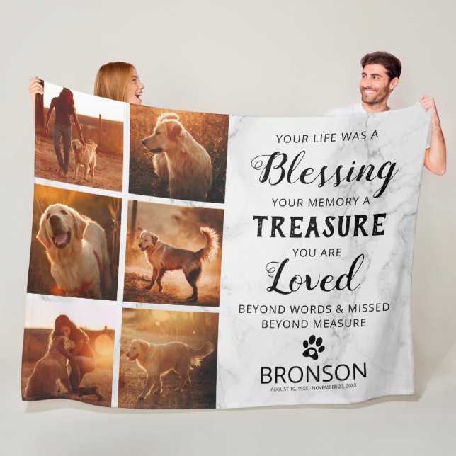 Couverture Polaire Collage photo en mémoire d'un animal de compagnie  (En situation)