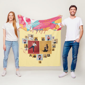 Couverture Polaire Collage photo féminin personnalisé sans concession
