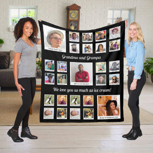 Couverture Polaire Collage Photo Grand-Parents Pour Grand-Mère Grand-