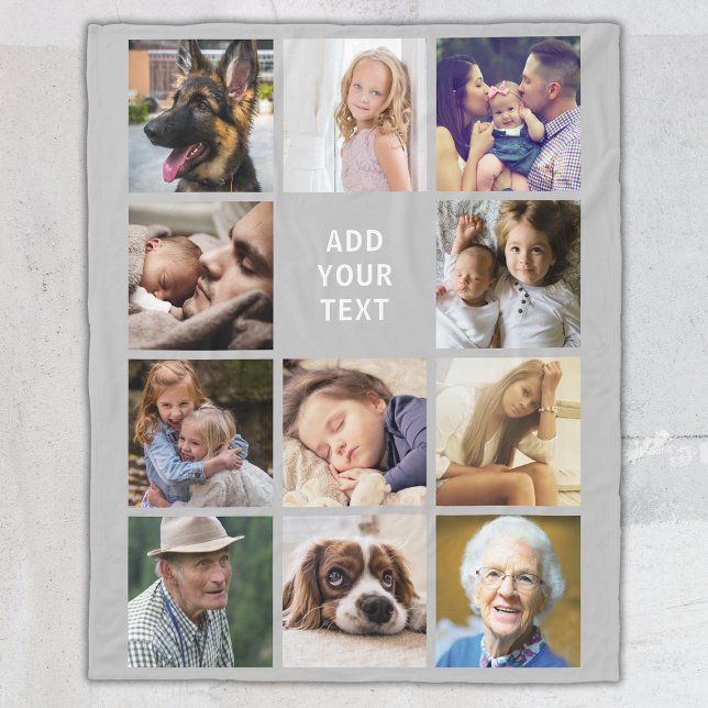 Couverture Polaire Collage photo Grey 11 (Créateur téléchargé)