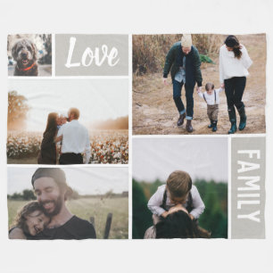 Couverture Polaire Collage photo Love and Family