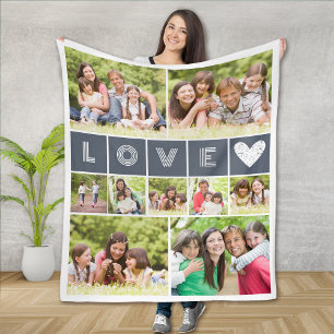 Couverture Polaire Collage photo Love Heart
