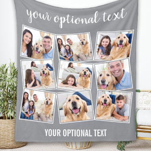 Couverture Polaire Collage photo Modern Grey 9