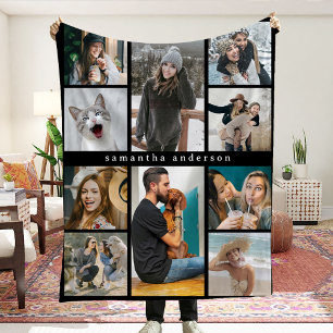 Couverture Polaire Collage photo moderne de 10 photos souvenir person