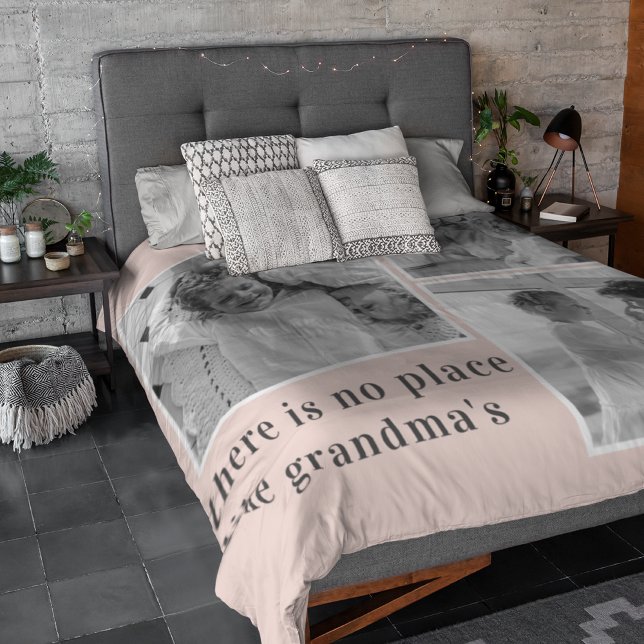 Couverture Polaire Collage Photo Pastel Pink Meilleur grand-mère Pois (Créateur téléchargé)