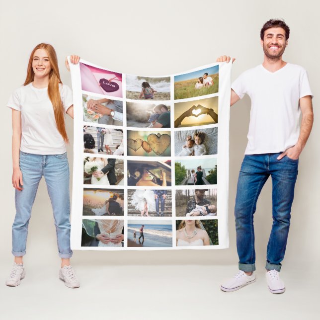 Couverture Polaire Collage photo personnalisé (En situation)