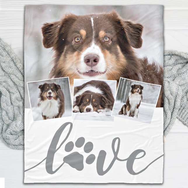 Couverture Polaire Collage photo personnalisé avec votre chien préfér (Créateur téléchargé)