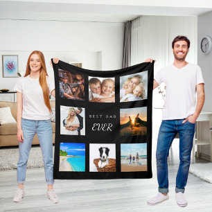 Couverture Polaire Collage photo personnalisé meilleur père jamais no