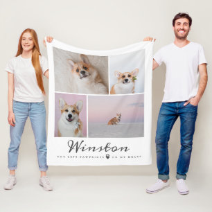 Couverture Polaire Collage photo personnalisé Pet Memorial