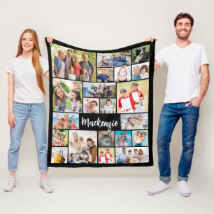 Couverture Polaire Collage photo simple 21 Couleur personnalisée