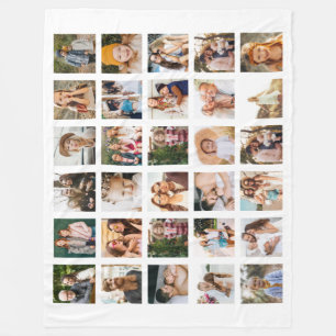 Couverture Polaire Collage photo simple 30 photo personnalisée