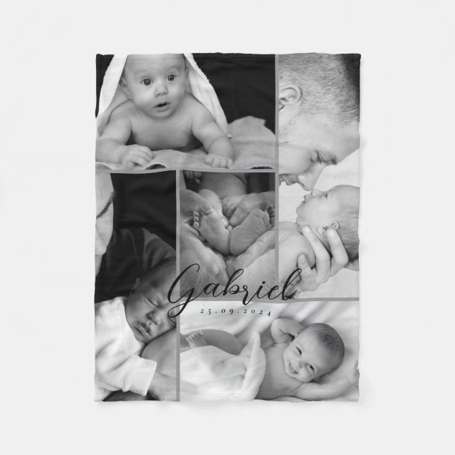Couverture Polaire Collecte photo de bébé personnalisée (Devant)