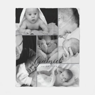 Couverture Polaire Collecte photo de bébé personnalisée