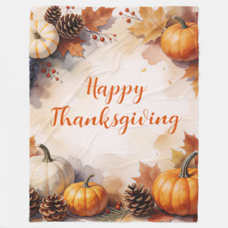 Couverture Polaire Collection Automne Moderne Dorée de Thanksgiving