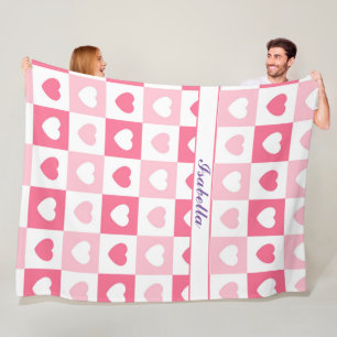 Couverture Polaire Collection d'amour du coeur rose moderne