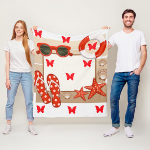 Couverture Polaire Collection Jolie en Pois - Blanche en polaire
