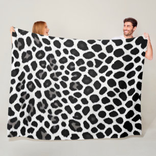 Couverture Polaire Collection Luxe White Leopard Elégante