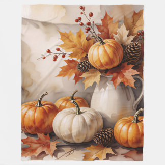 Couverture Polaire Collection Moderne de Thanksgiving Automne Doré