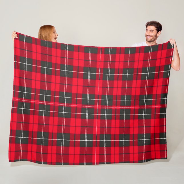 Couverture Polaire Collection moderne Tartan Plaid Traditionnel Rouge (En situation)