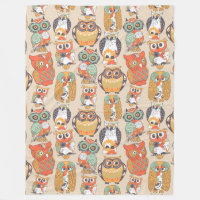 Collection Owl Blanket en polaire