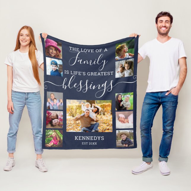 Couverture Polaire Collection photo moderne 11 Famille Amour Citation (En situation)