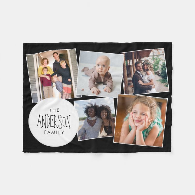 Couverture Polaire Collection photo moderne Chic Famille amis Keepsak (Devant (Horizontal))
