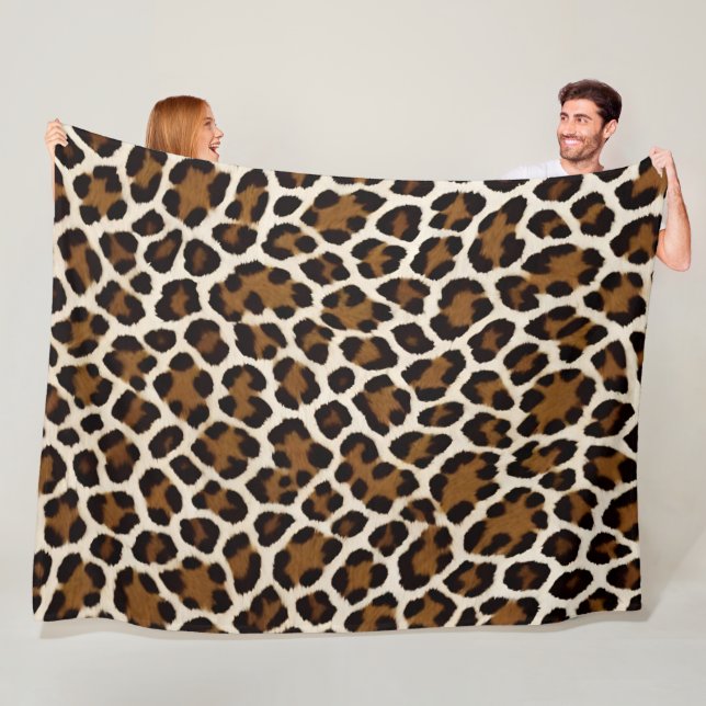 Couverture Polaire Collection tendance Leopard blanc haut de gamme (En situation)