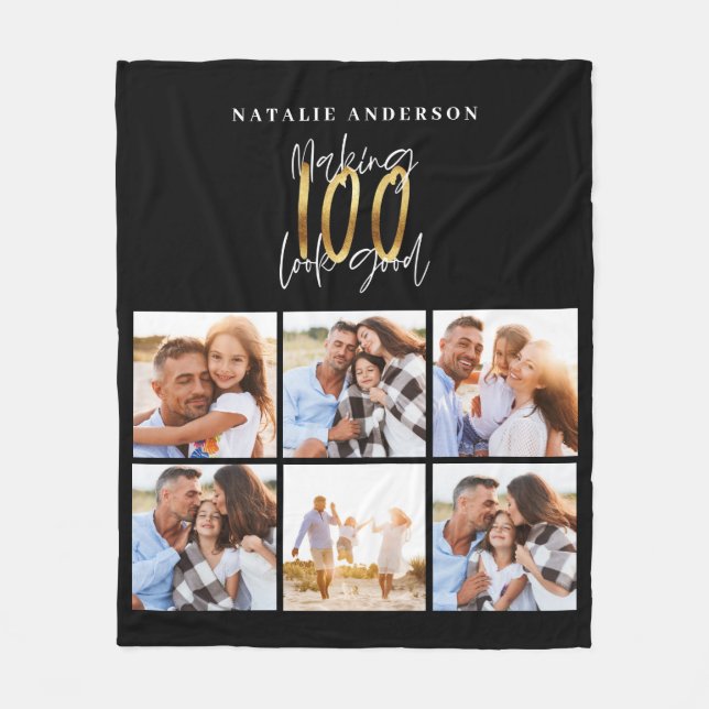 Couverture Polaire Colloque photo noir et or toison de 00e anniversai (Devant)