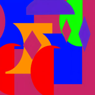 Couverture Polaire Color Block Abstrait - Bright Modern Art Motif
