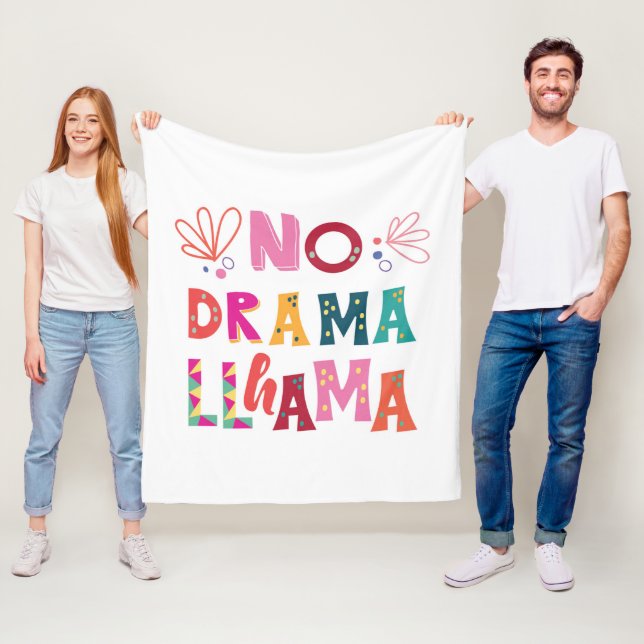 Couverture Polaire Coloré aucun lama de drame (En situation)