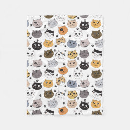 Couverture Polaire Coloré Cute Funny Chats & Motif Paw