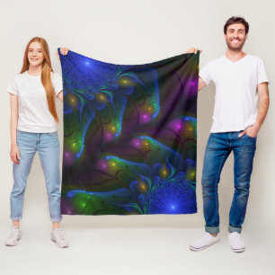 Couverture Polaire Coloré Lumineux Abstrait moderne Trippy Fractal