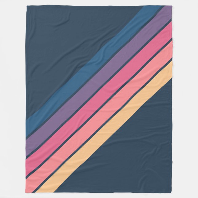 Couverture Polaire Coloré rayé les années 70 les années 80 Classique  (Devant)