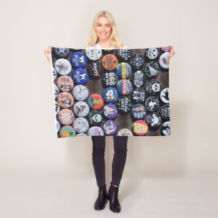 Couverture Polaire Coloré Vintage Retro Badge Collection