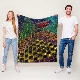 Couverture Polaire Colorful Heart Mosaic