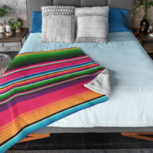 Couverture Polaire Colorful Mexican Blanket Rainbow Spanish Blanket