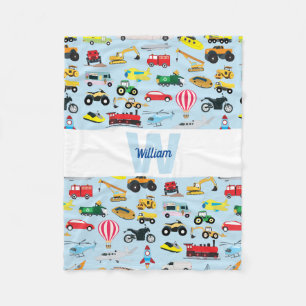 Couverture Polaire Colorful Transport & Véhicules Enfants Motif