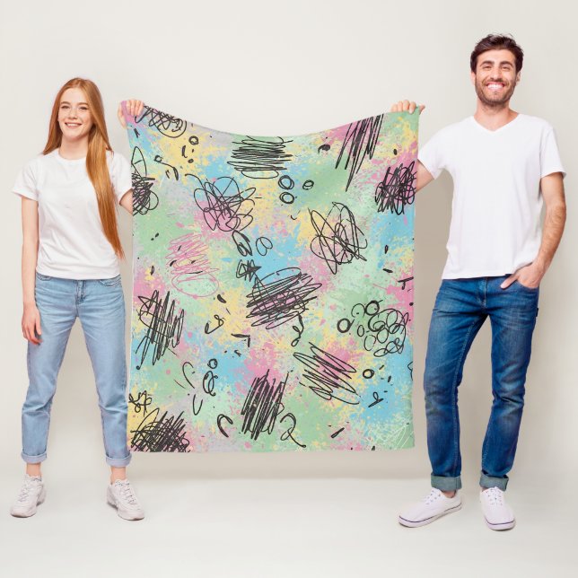 Couverture Polaire Colorful Urban Graffiti Pattern (4) (En situation)