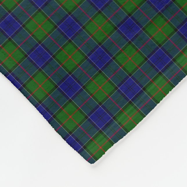 Couverture Polaire Colquhoun tartan bleu vert plaid (Coin)