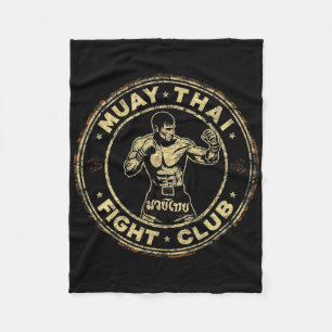 Couverture Polaire Combattant de Muay Thai Thaïlande Boxe Mma Vintage