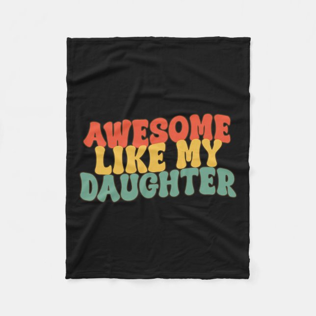 Couverture Polaire Comme Ma Fille Retro Papa Drôle Pères (Devant)