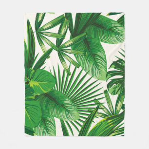 Couverture Polaire Composition exotique tropicale verte naturelle feu